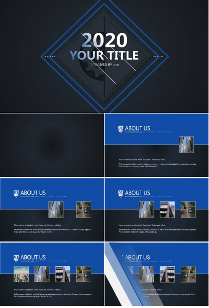 点线企业高端介绍ppt模板