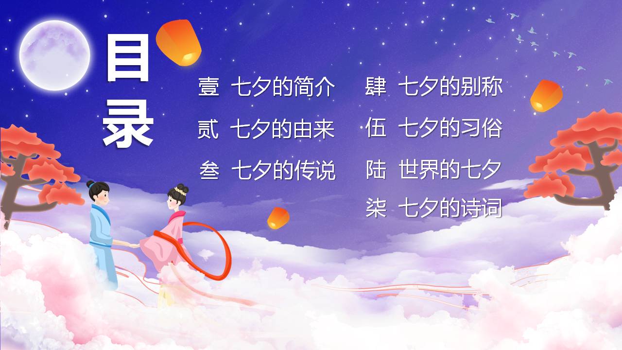 传统七夕节日ppt模板