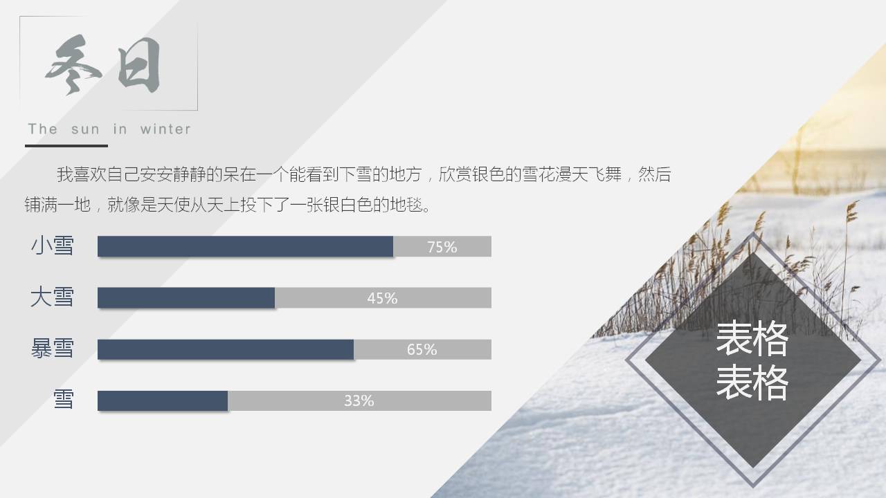 冬季的主题ppt模板