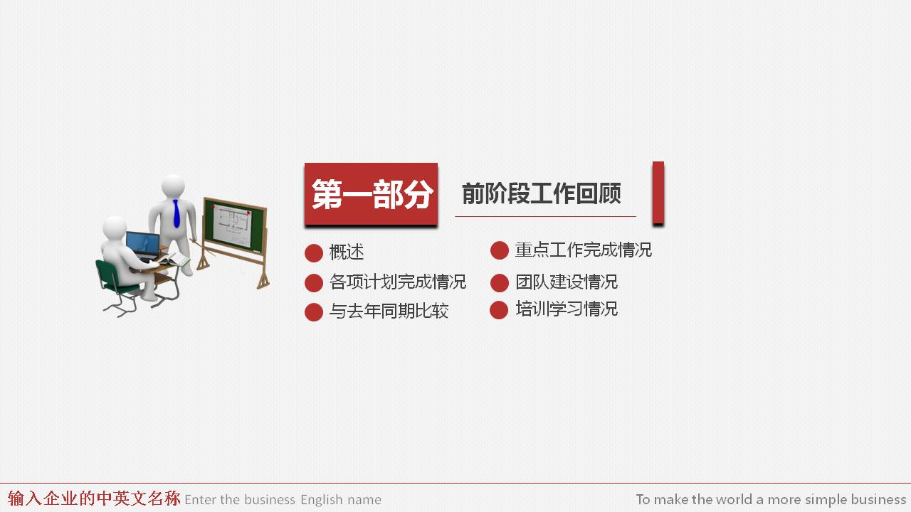 红色的年度工作总结ppt模板