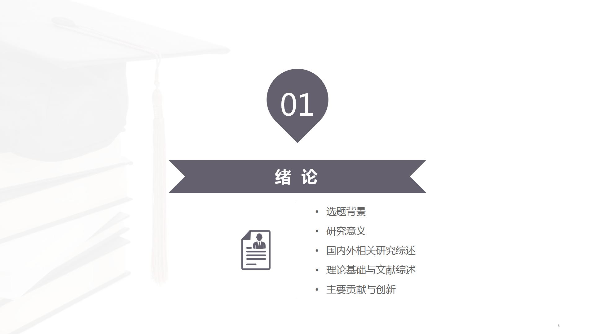 博士帽的毕业报告ppt模板