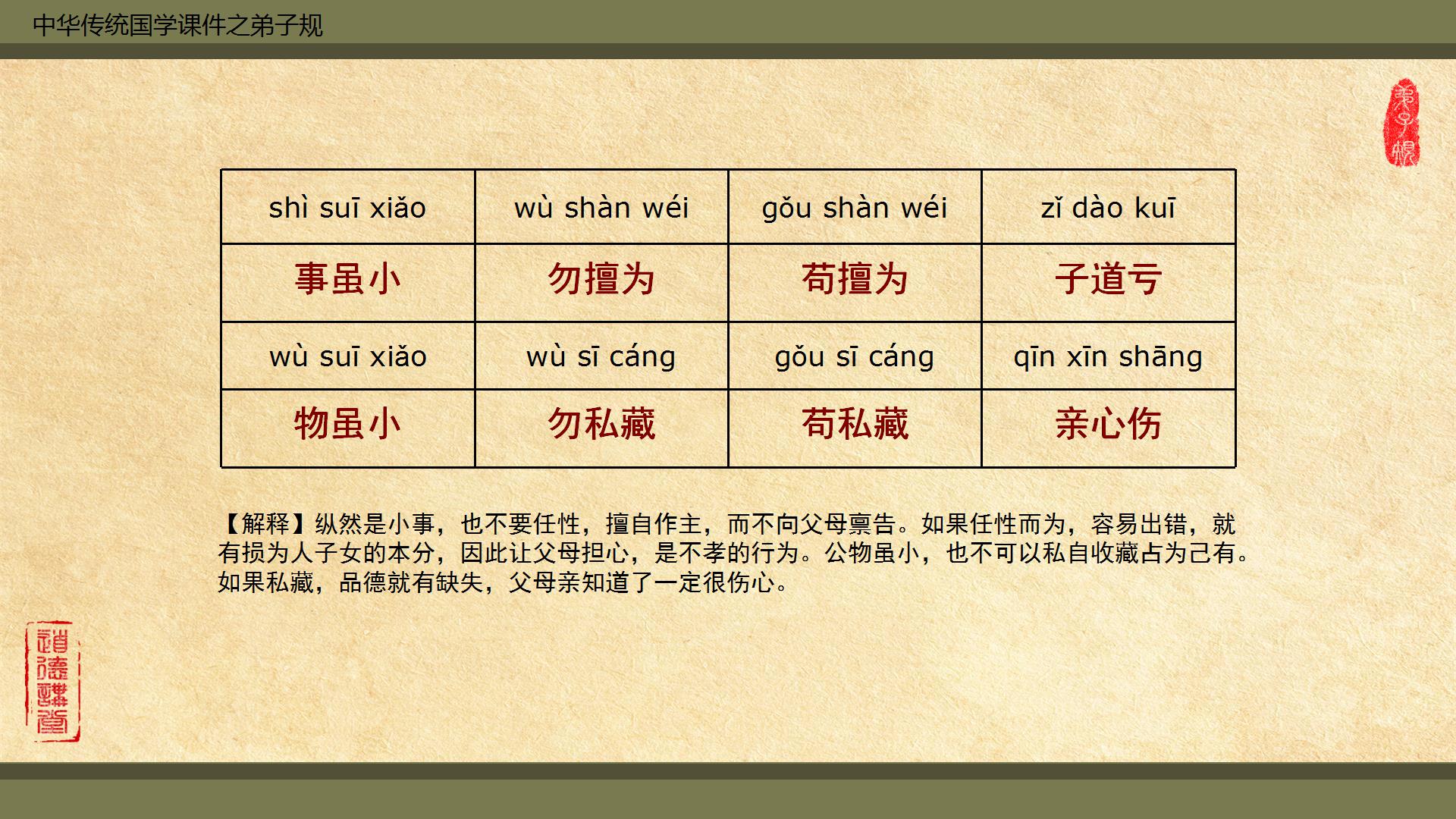 儿童教育弟子规的教育ppt模板