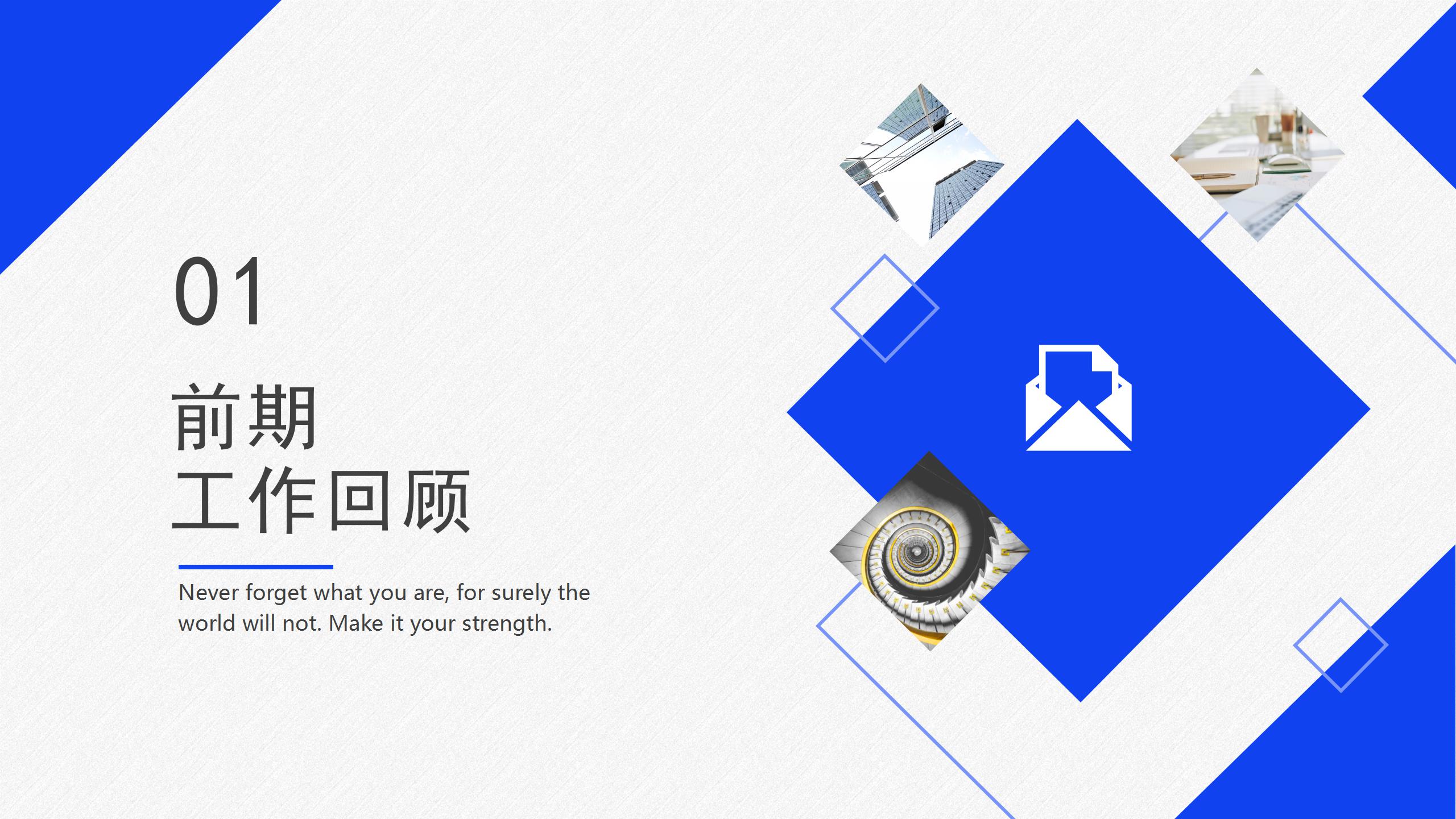 蓝色工作的商务风格ppt模板