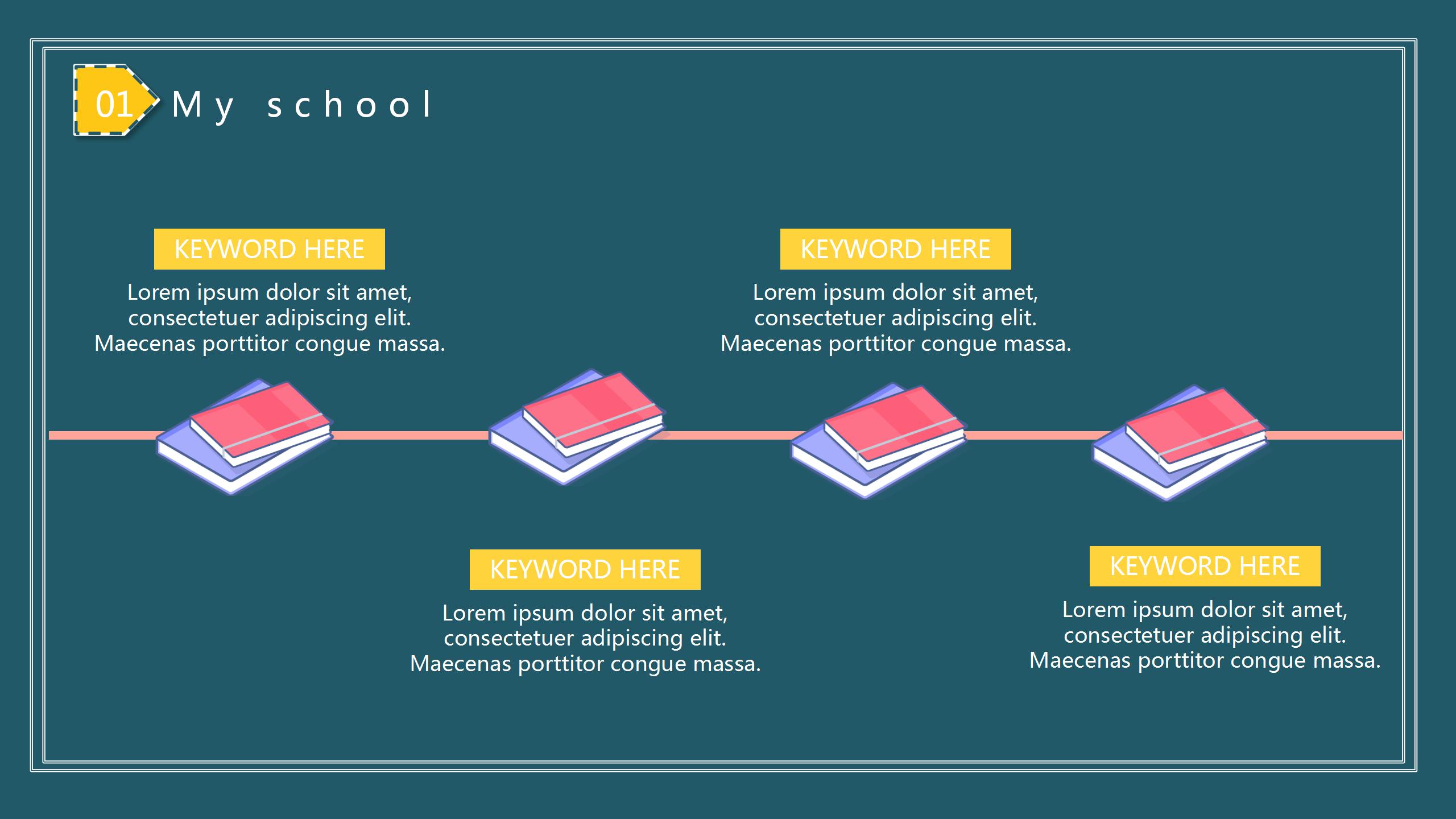 卡通小学英语网课教育ppt模板