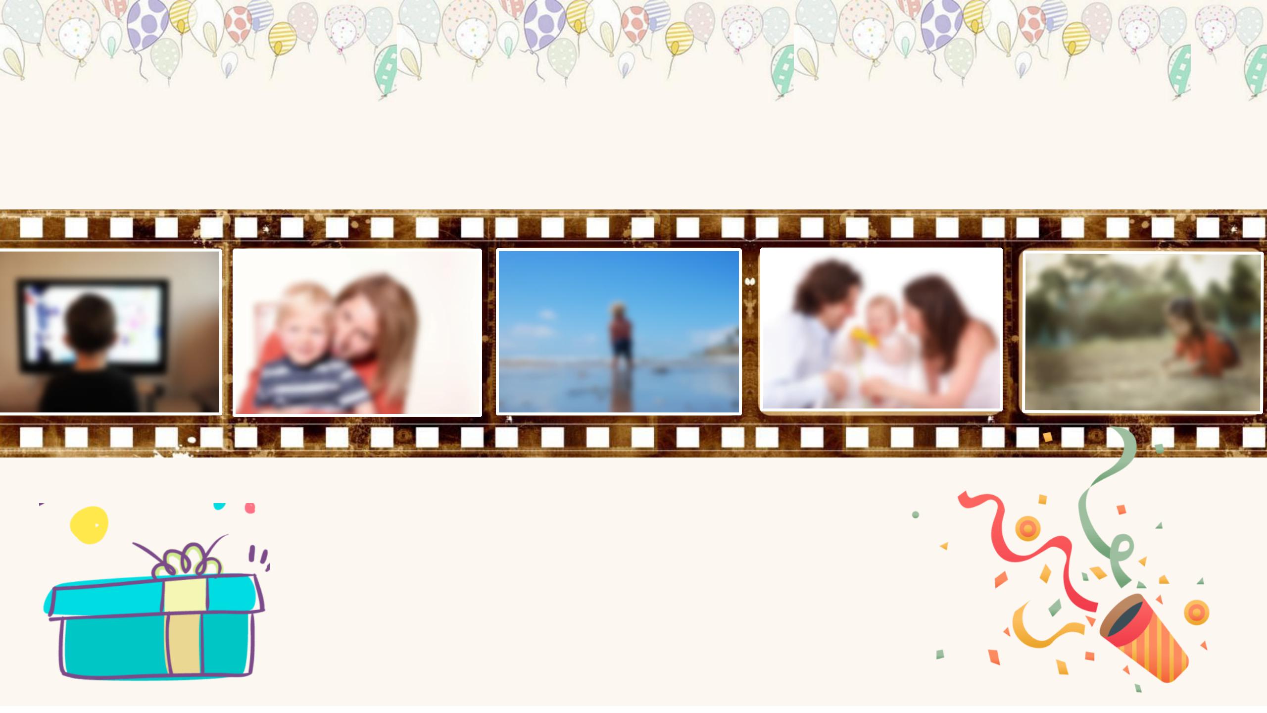 卡通小孩子生日庆祝相册ppt模板