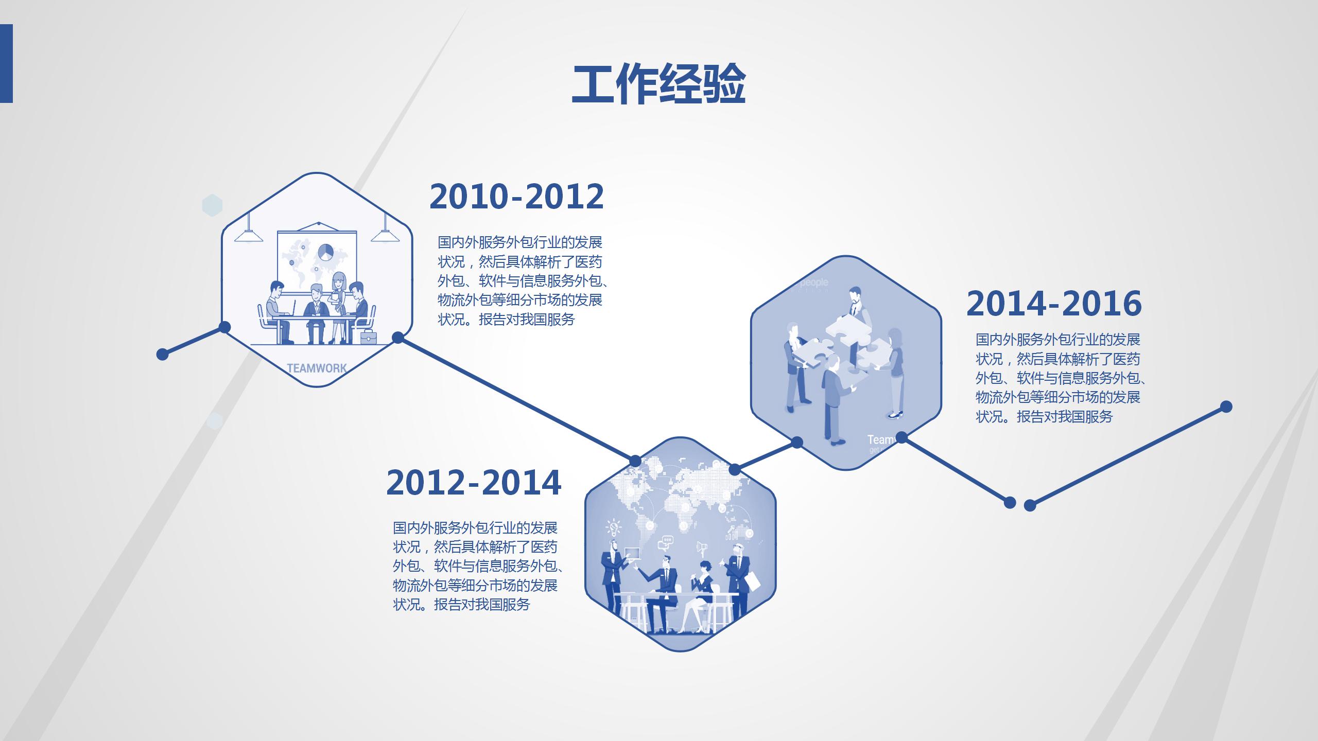 个人蓝色商务剪影的自我介绍ppt模板