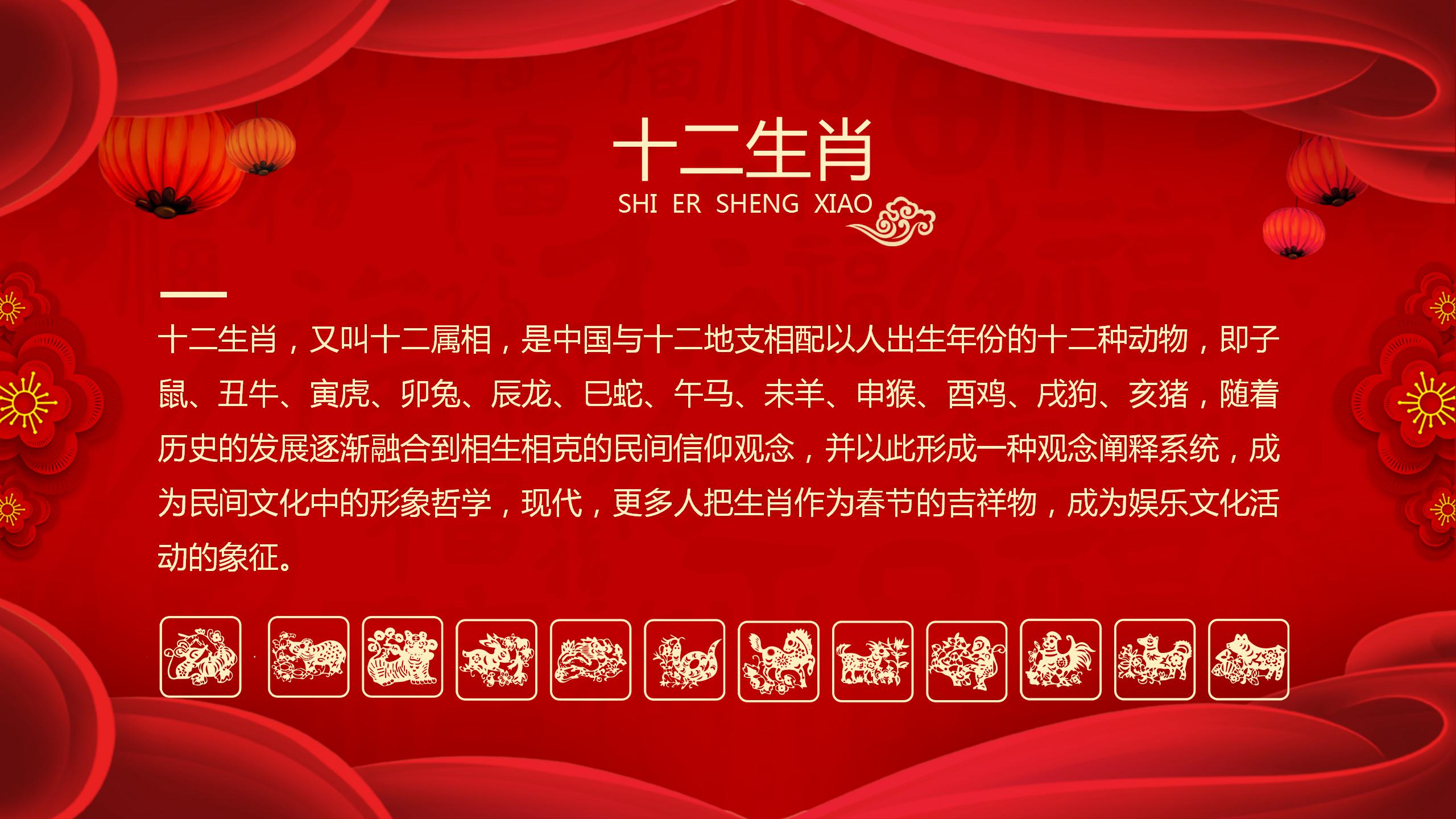 舞狮子的年会庆祝ppt模板