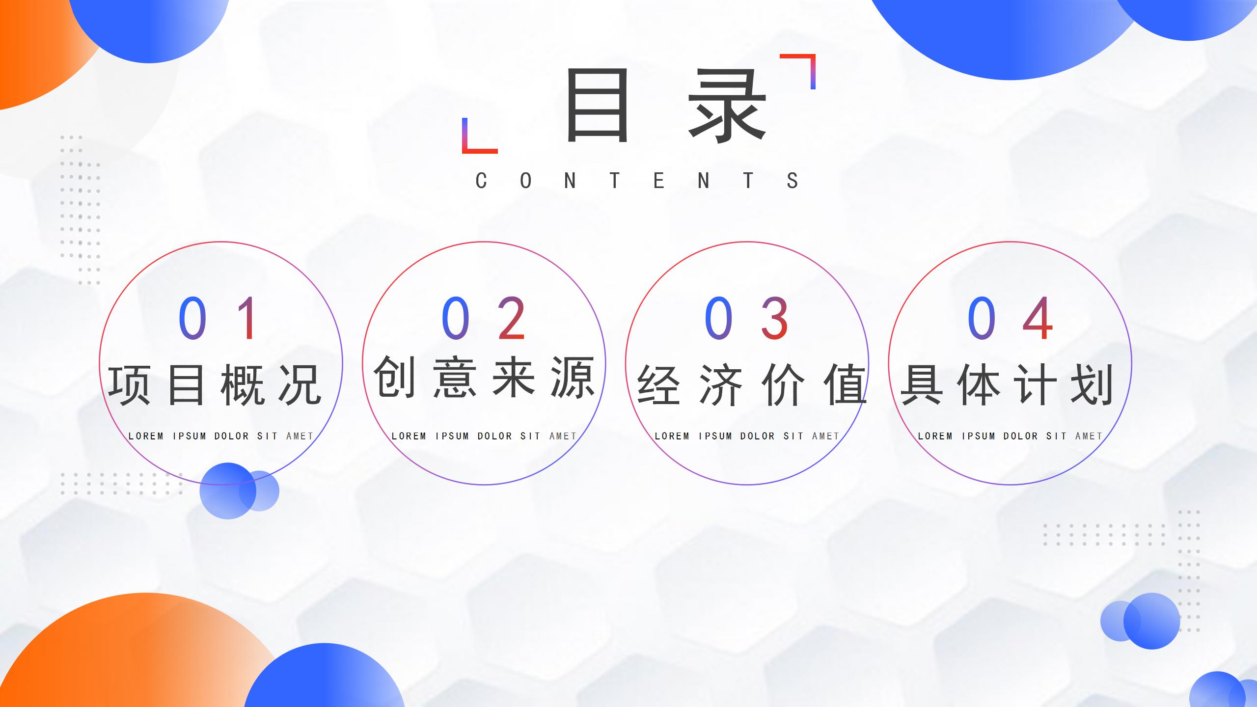 橙色渐变的商业计划书ppt模板