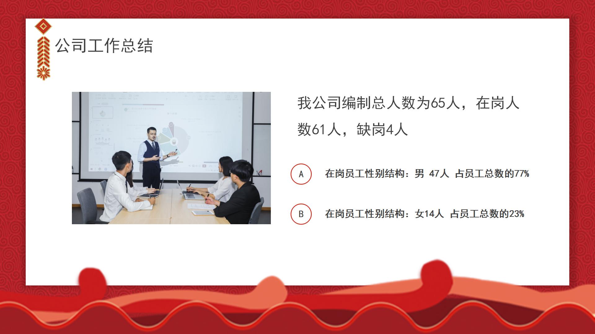 红色中国风公司年终总结暨新年计划ppt模板