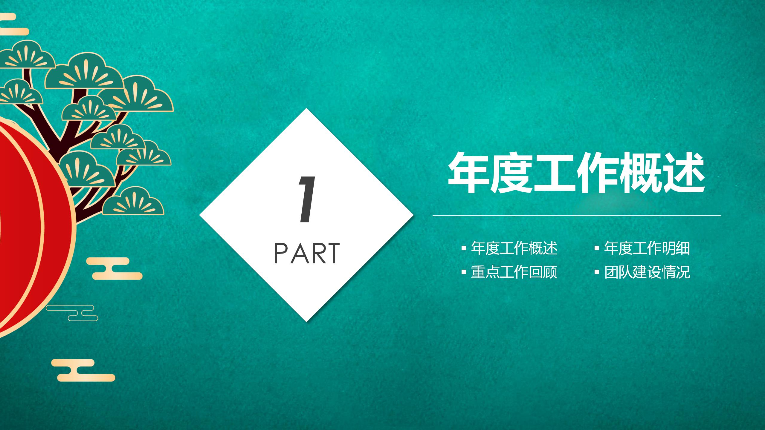 时尚中国风个人工作总结汇报ppt模板