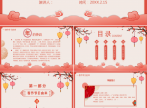 喜庆灯笼挂饰的新年ppt模板下载推荐