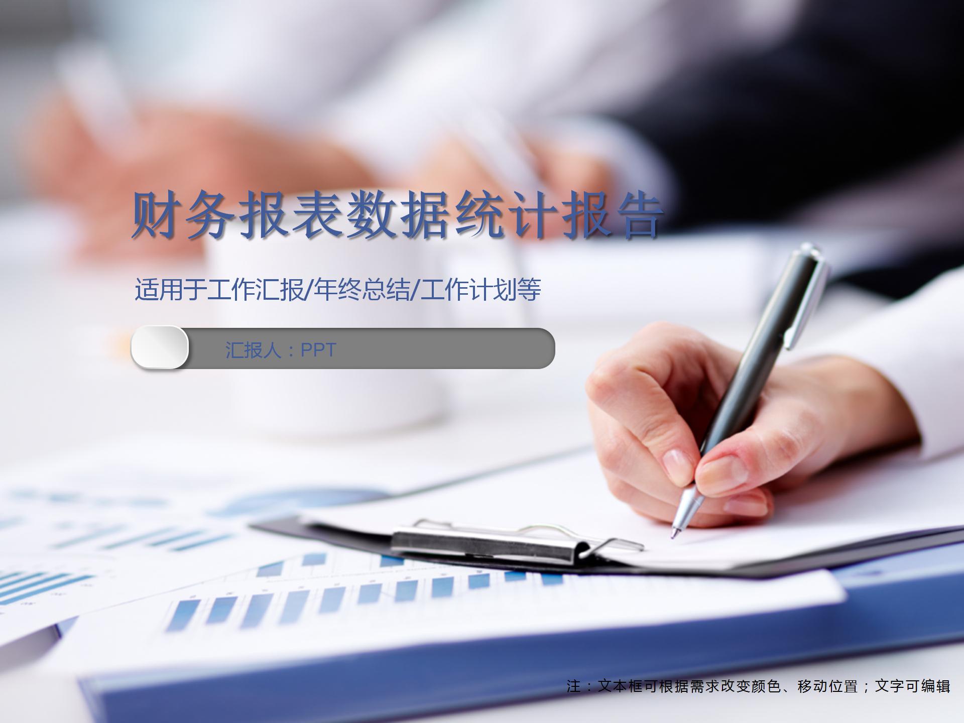 财务报表数据统计报告ppt模板