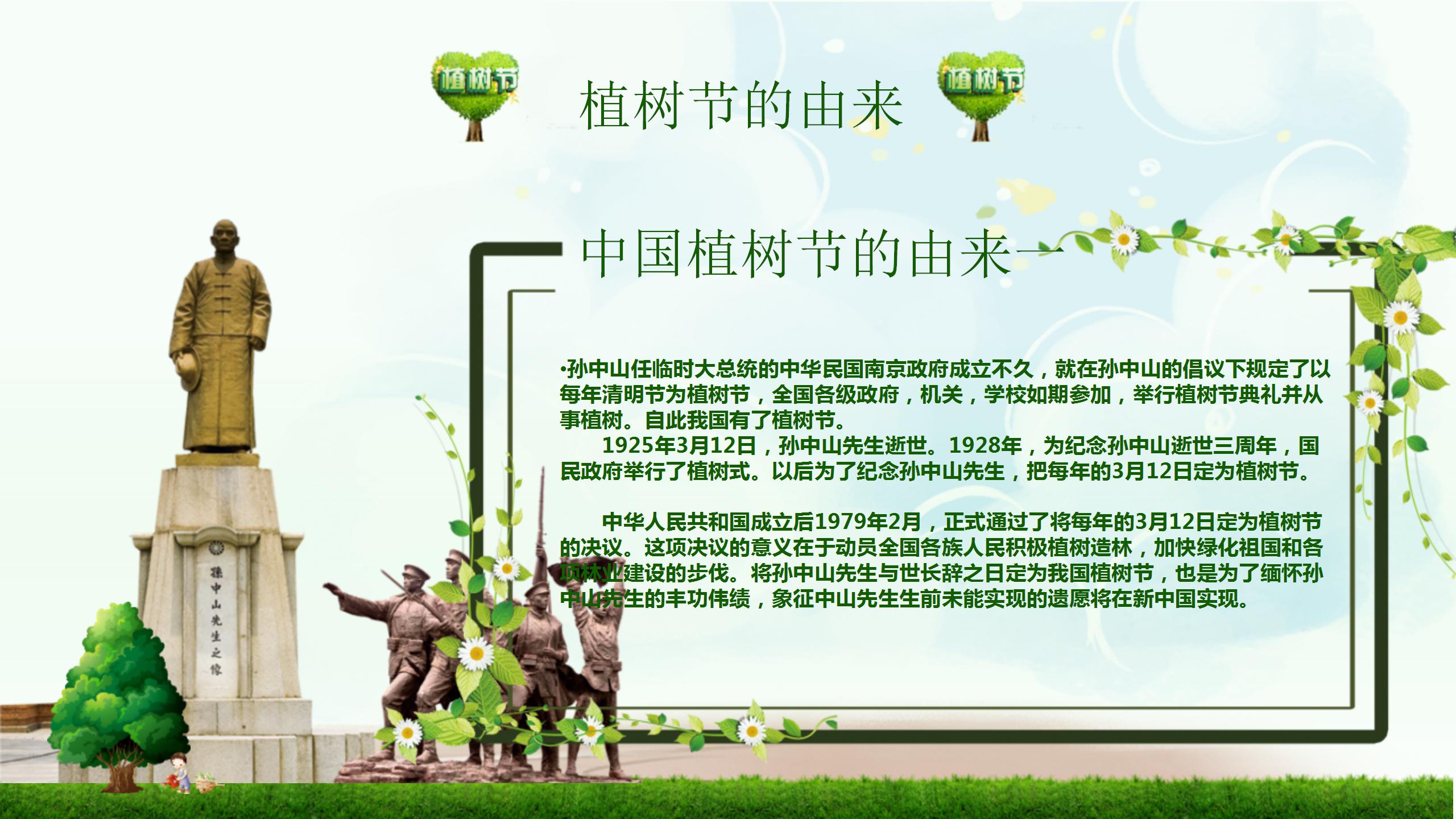 312绿色中国植树节ppt模板