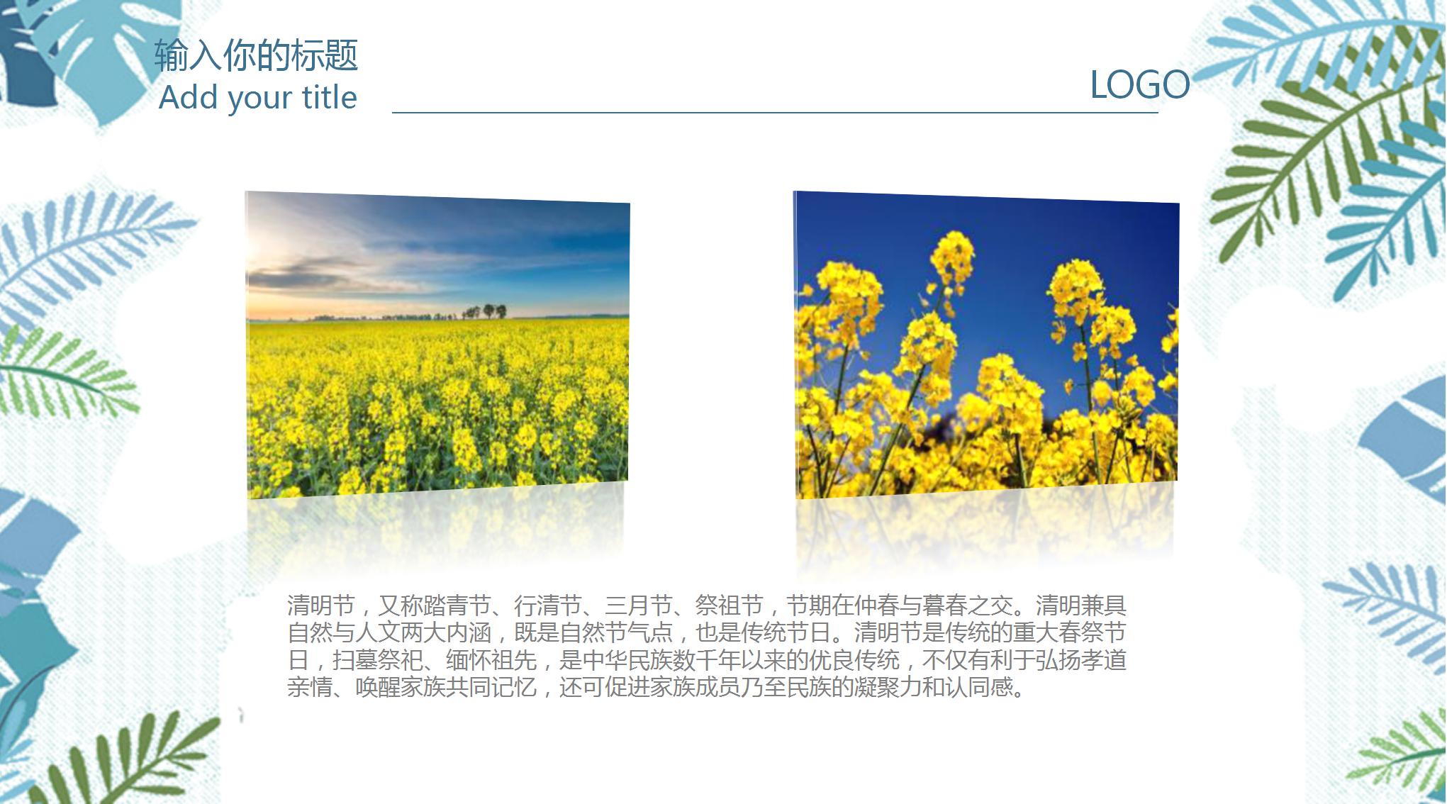 清明节踏青的ppt模板