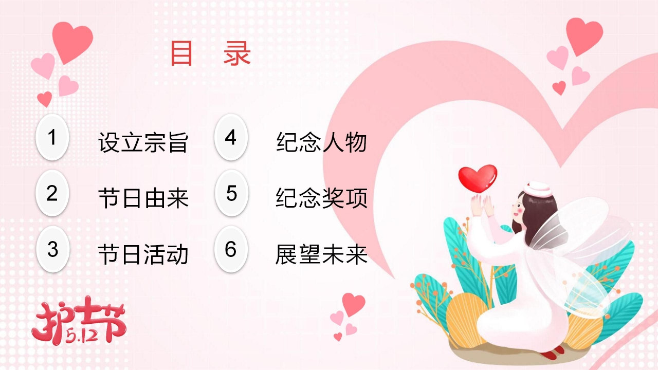 2021粉色温馨国际护士节ppt模板
