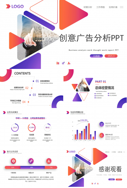 创意广告文案分析ppt模板