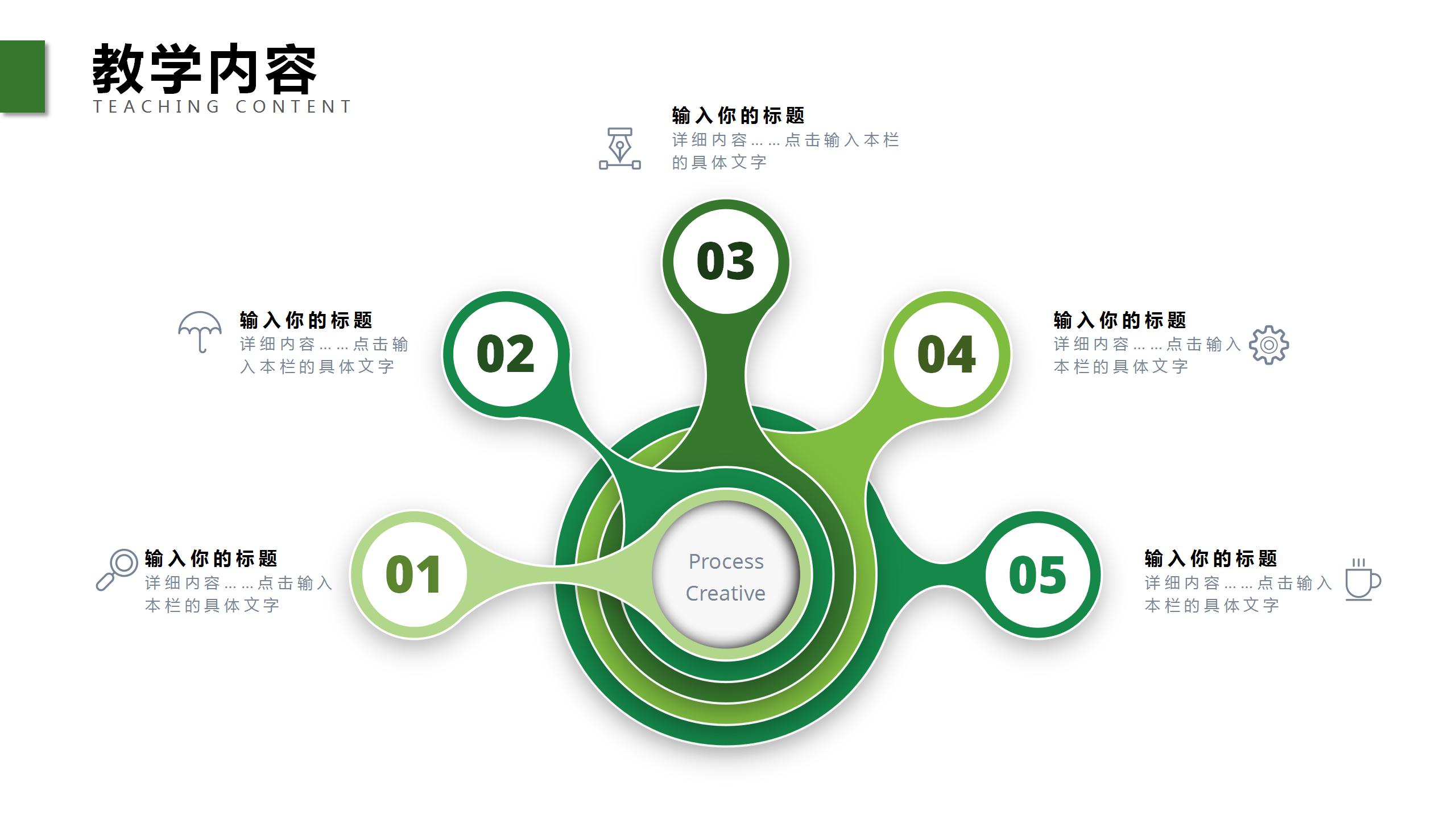 绿色简约教师说课通用ppt模板