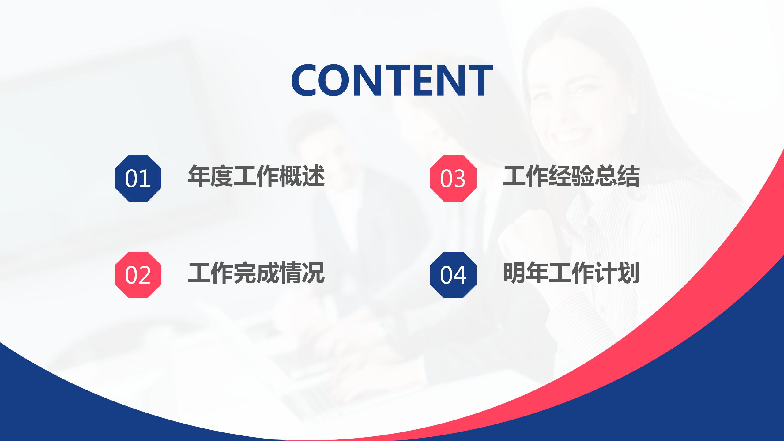 高端扁平化商务总结ppt模板