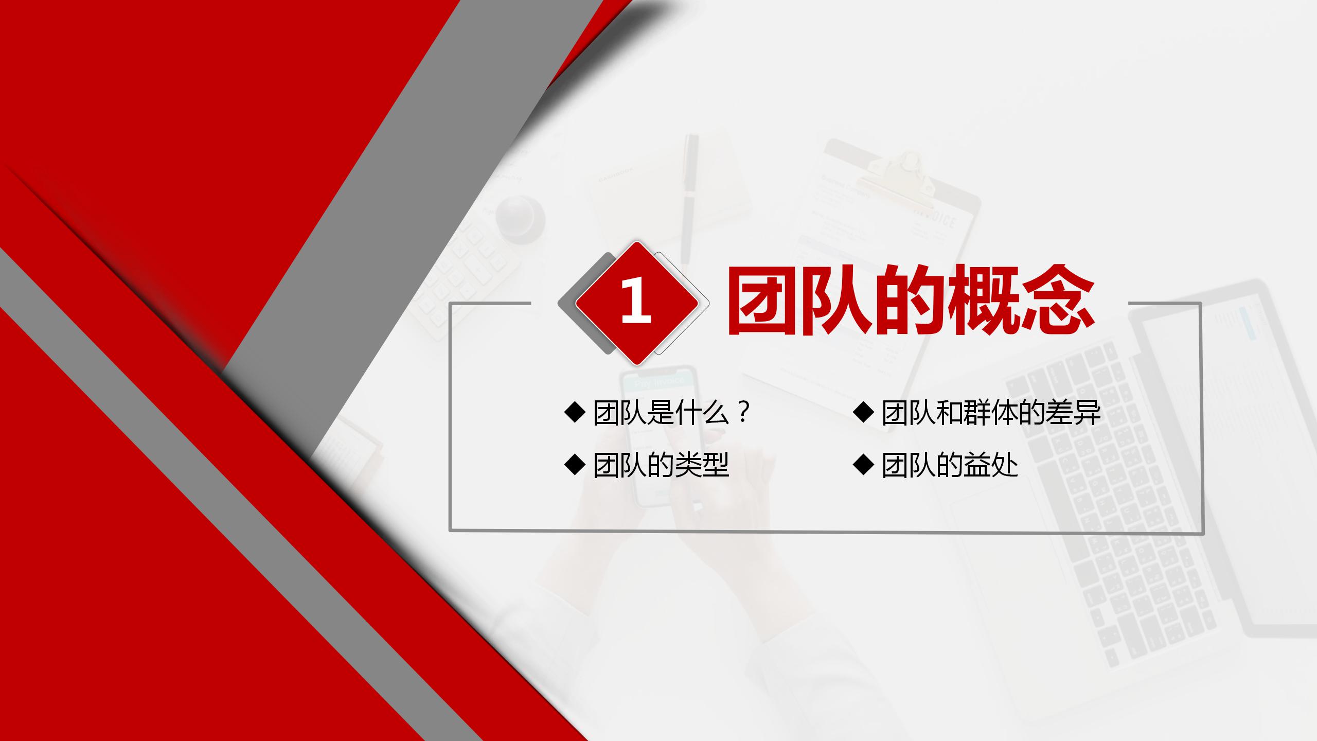 商务公司部门小组成员ppt模板