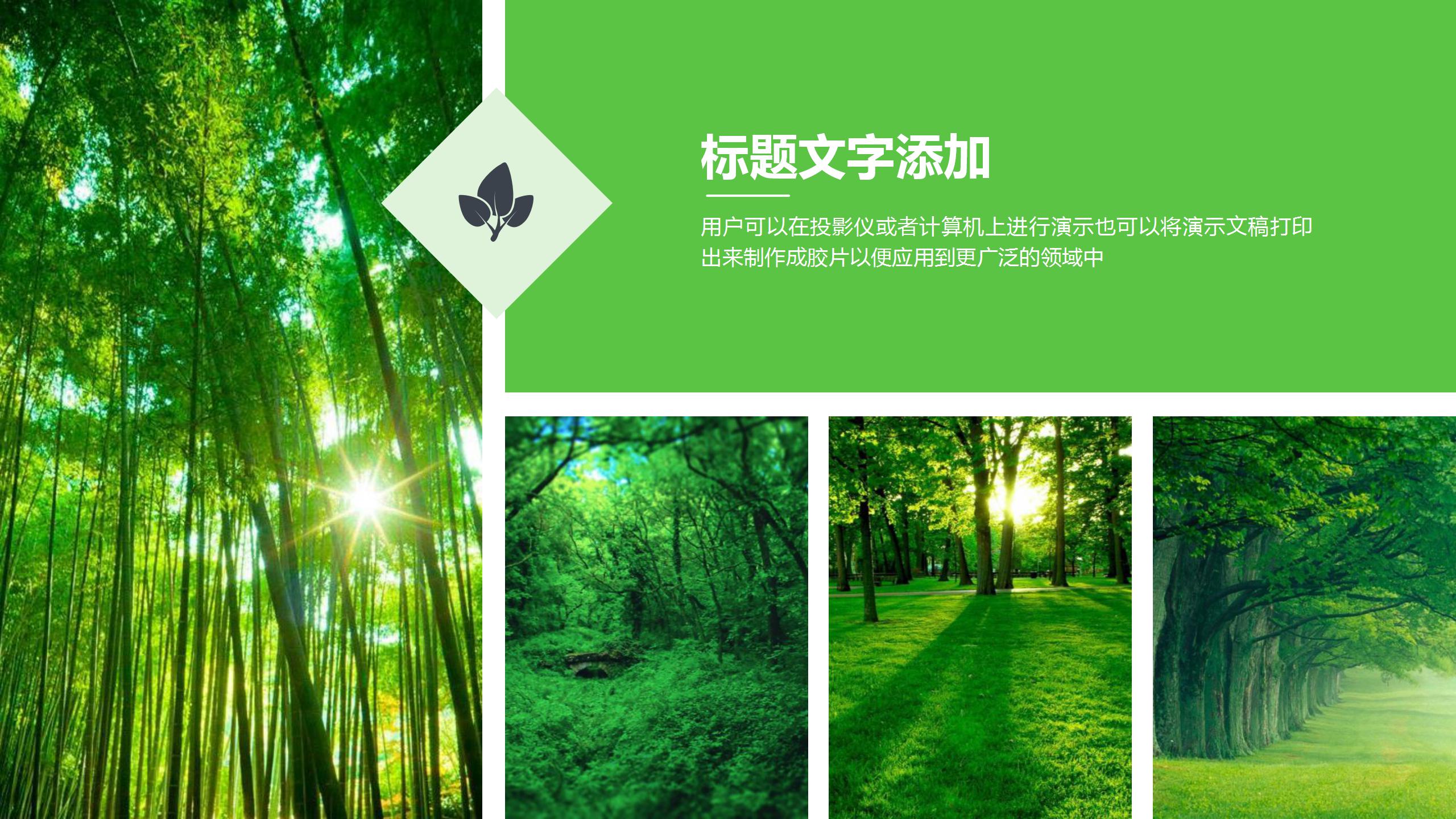 绿色清新自然植物ppt模板