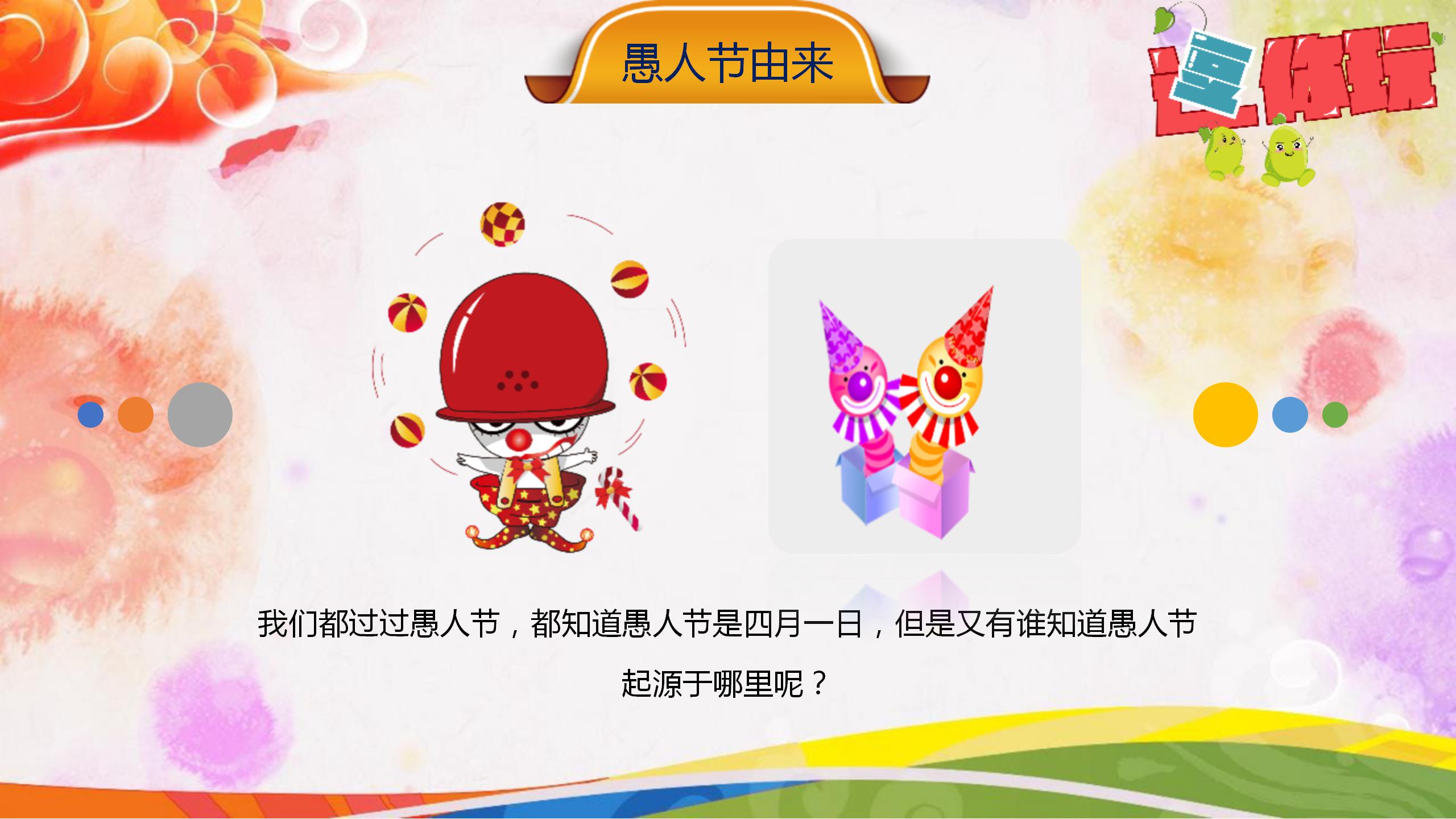 简约可爱小丑愚人节ppt模板