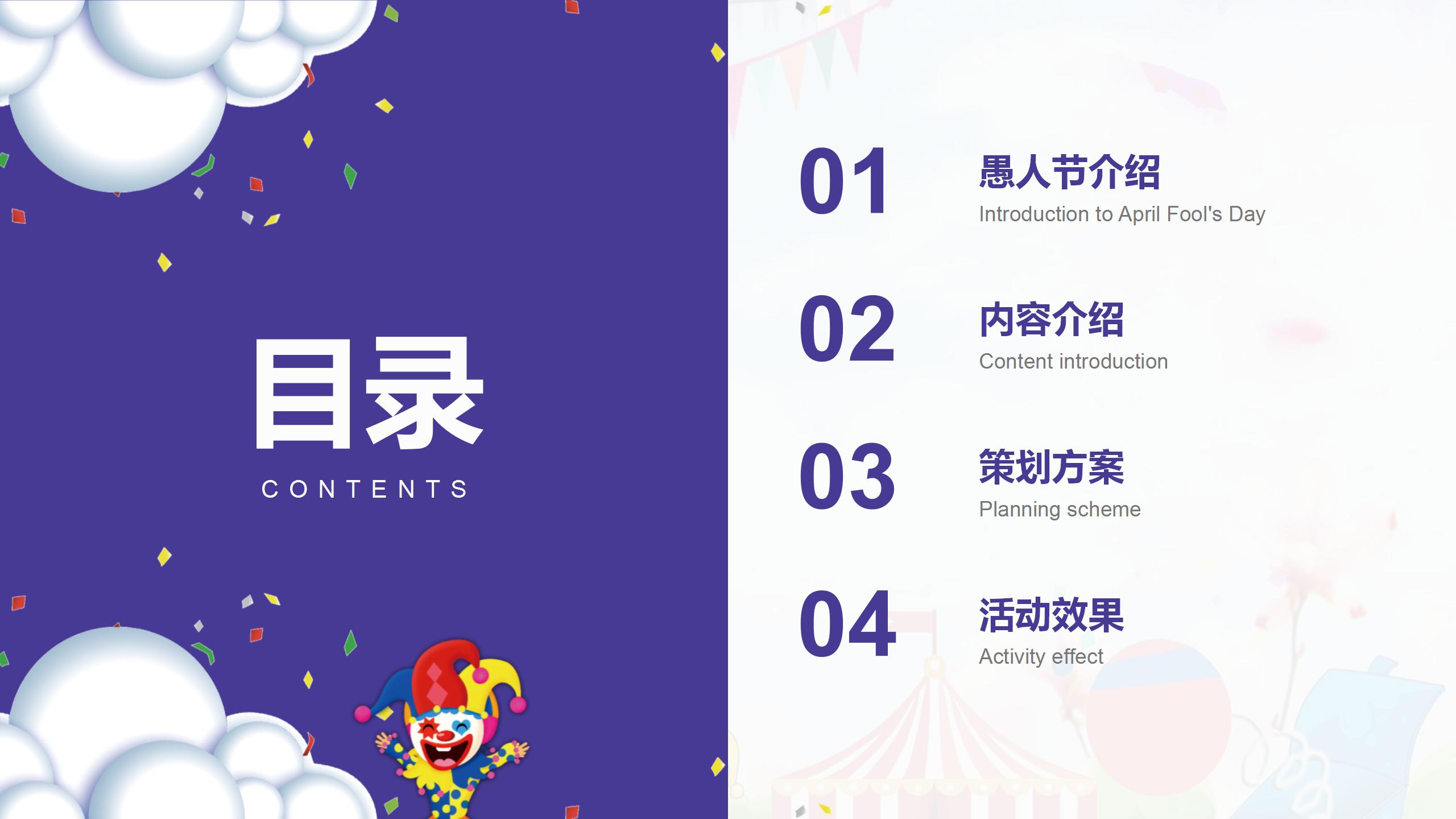 2021创意愚人节简约ppt模板