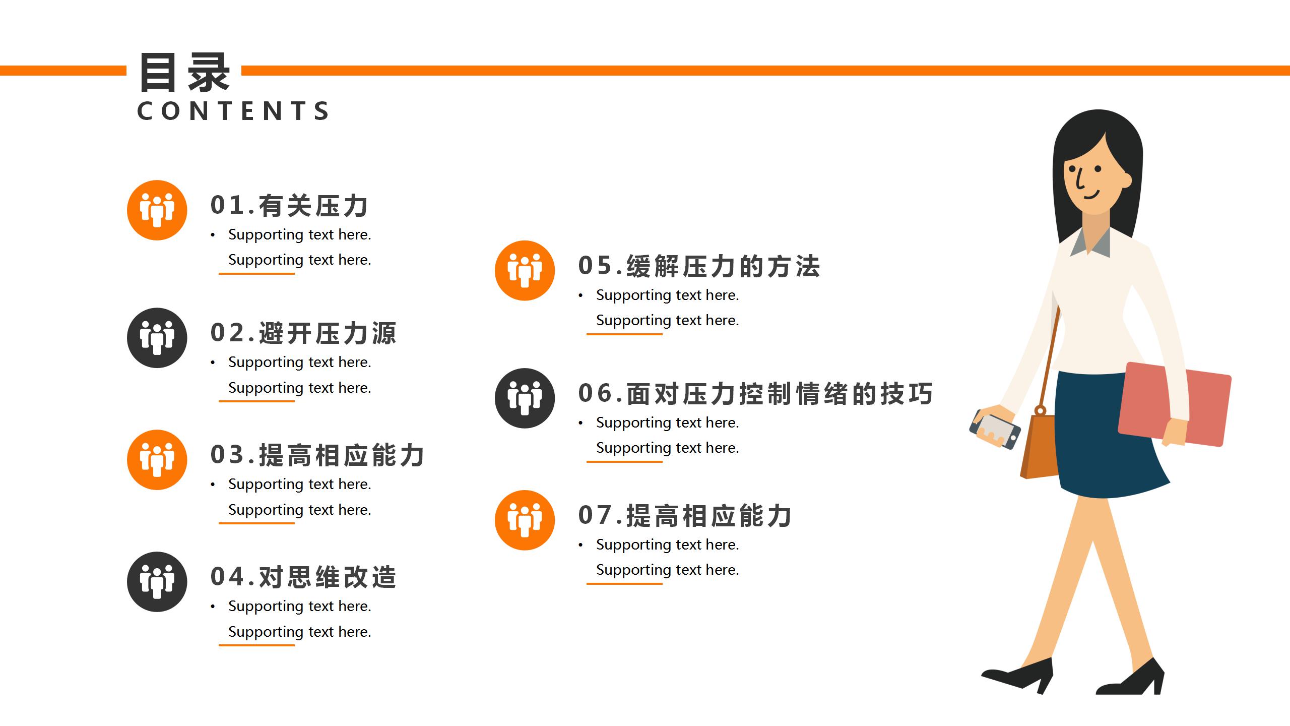 职场压力情绪管理ppt模板