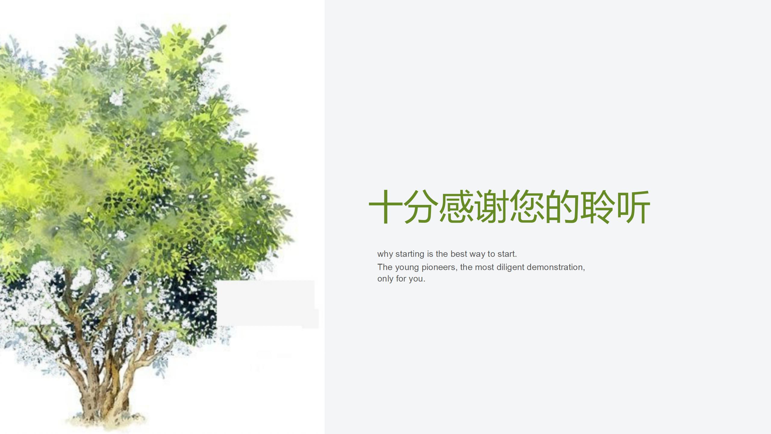 树叶背景教育教学工作计划通用ppt模板