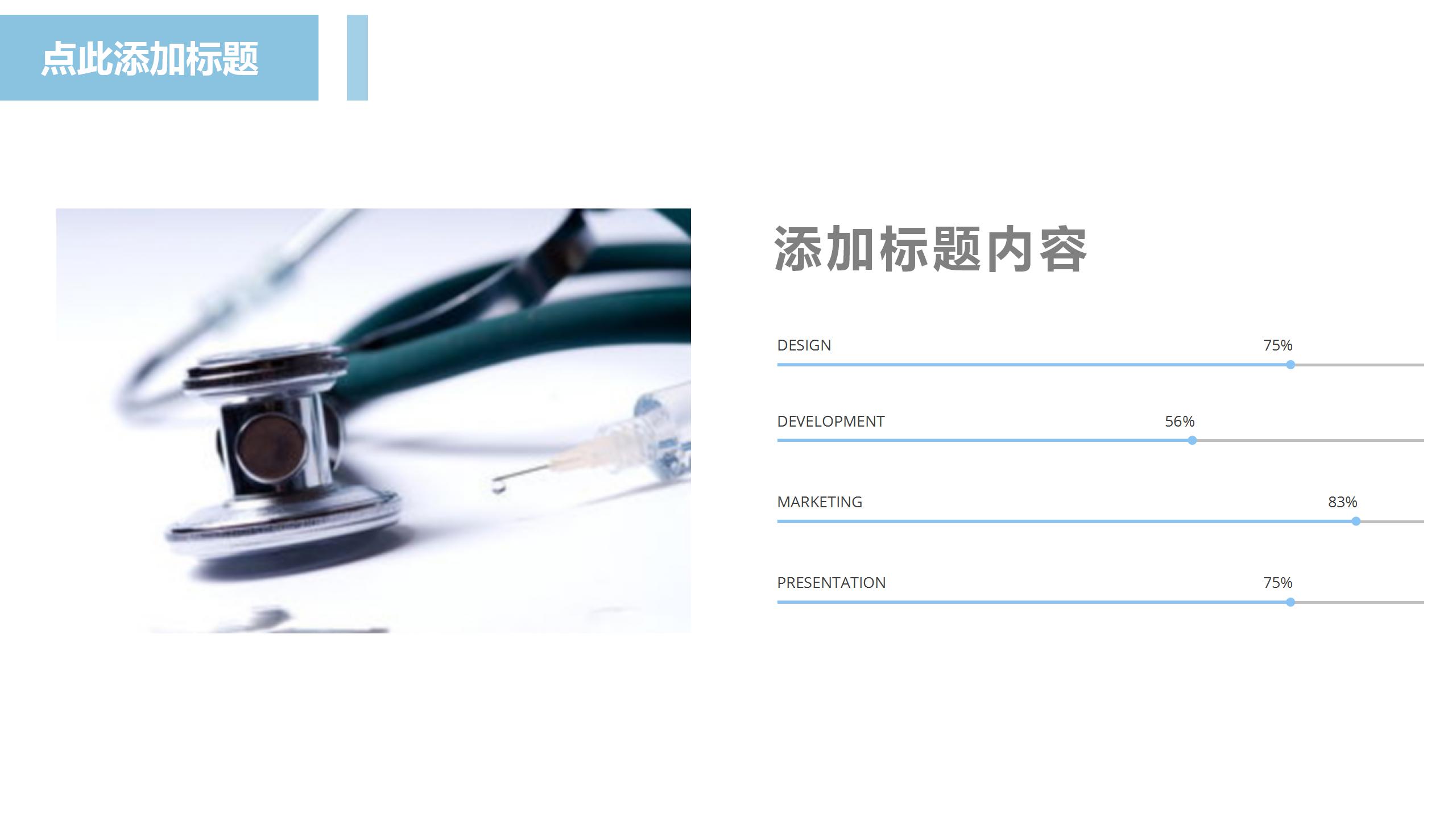 蓝色简约医疗机构工作报告ppt模板