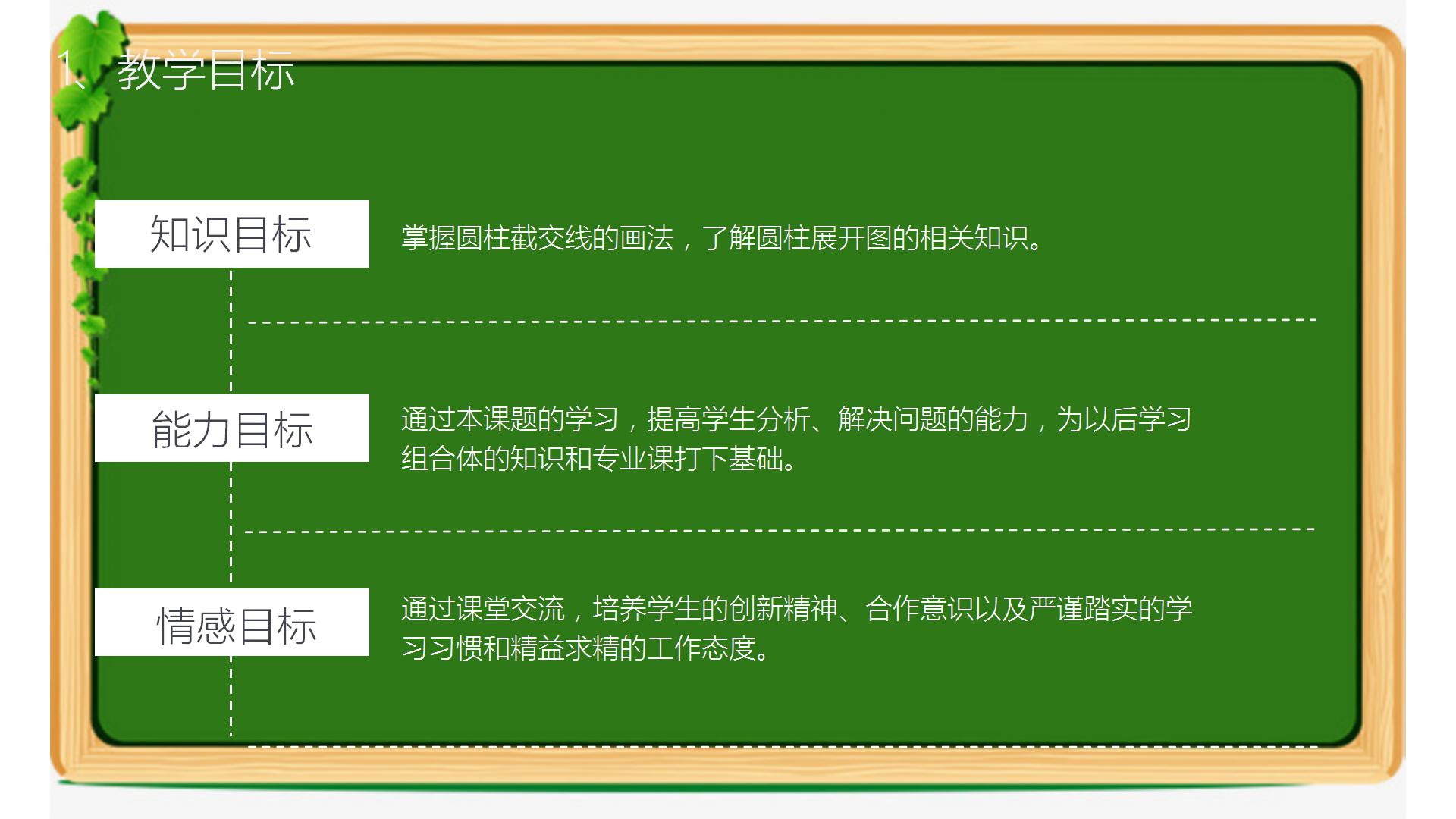 黑板风卡通教师通用说课PPT模板