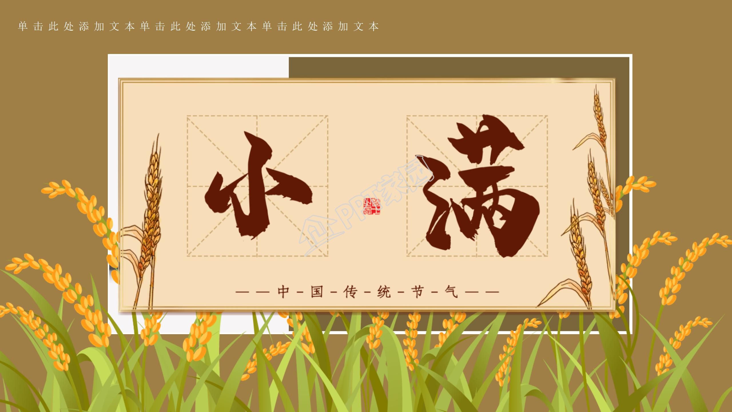 中国风二十四节气小满教育教学通用ppt模板