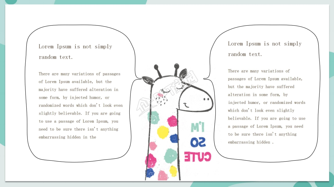 撞色可爱卡通主题工作学习汇报通用ppt模板