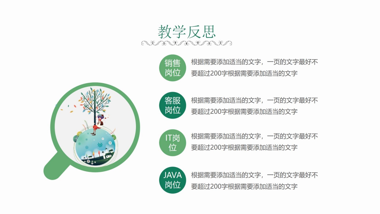 绿色简约小清新语文说课ppt模板