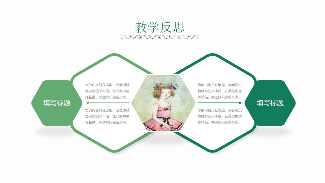 绿色简约小清新语文说课ppt模板