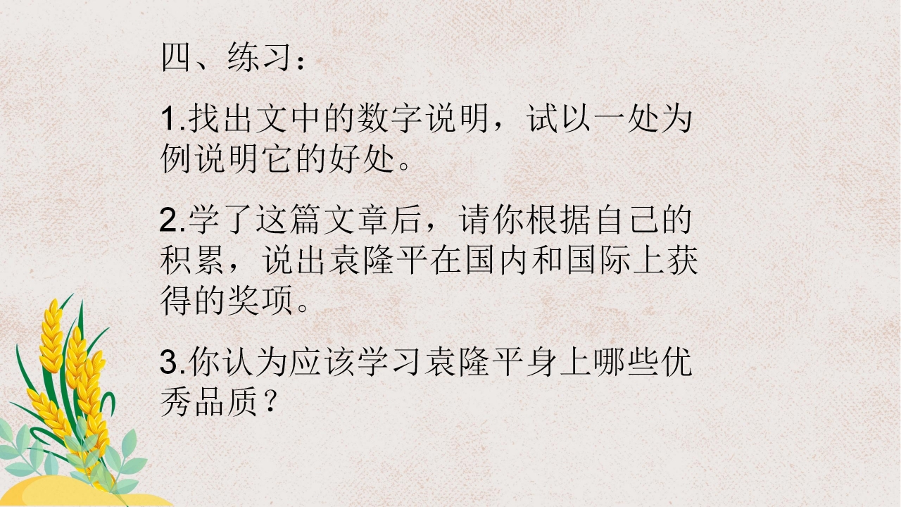 杂交水稻之父袁隆平ppt课件模板