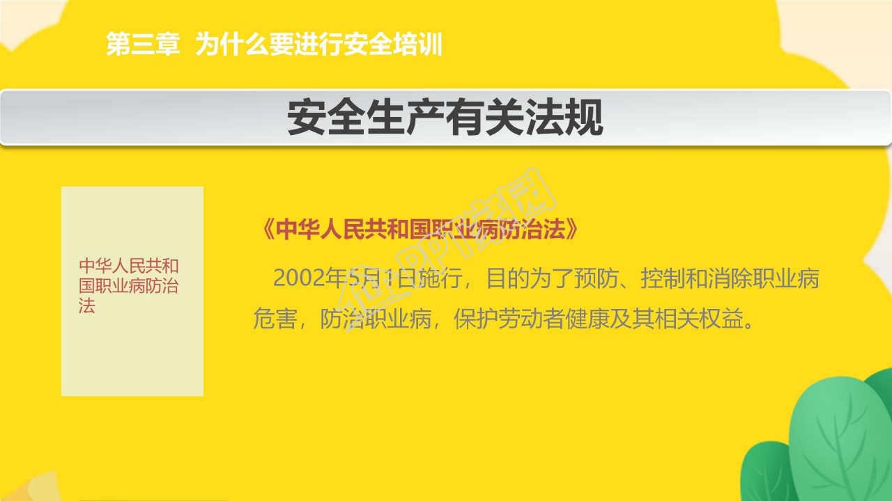 卡通安全生产科普培训ppt课件模板