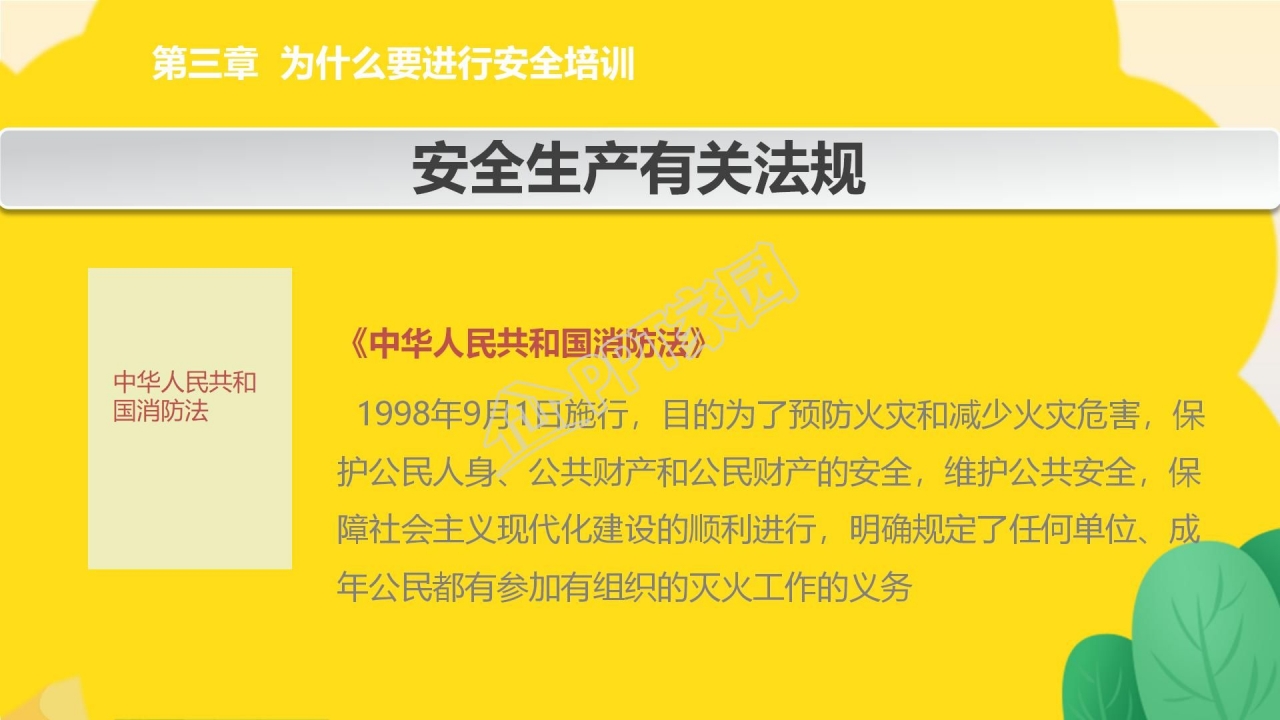 卡通安全生产科普培训ppt课件模板