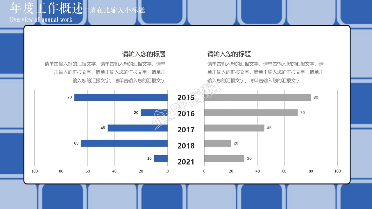 蓝色简约工作复盘通用ppt模板