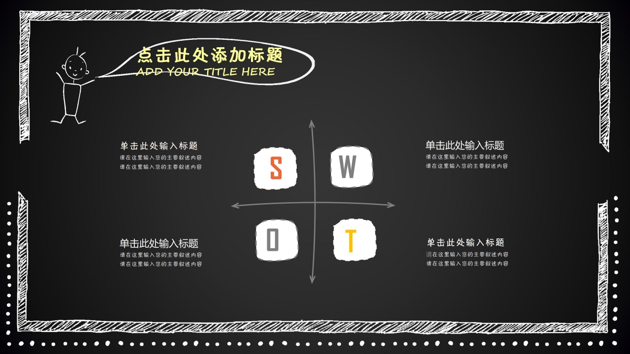 手绘黑板风数学教学ppt模板