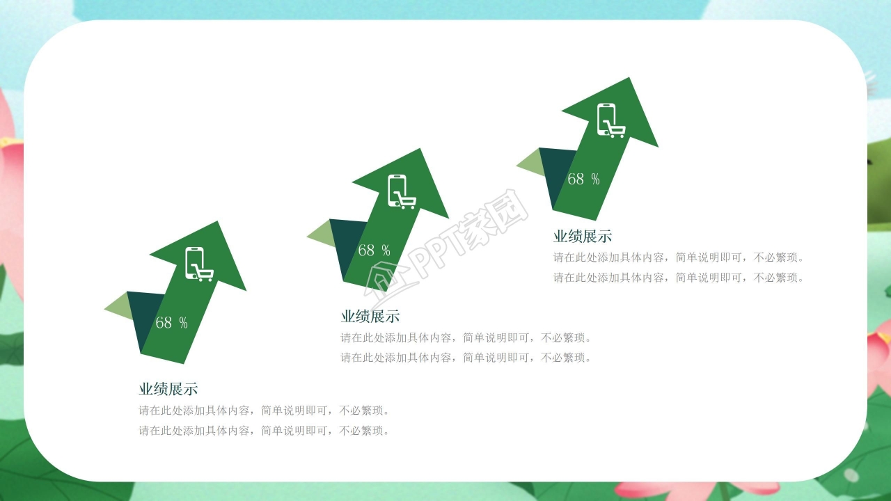 清新淡雅大暑主题工作总结汇报ppt模板