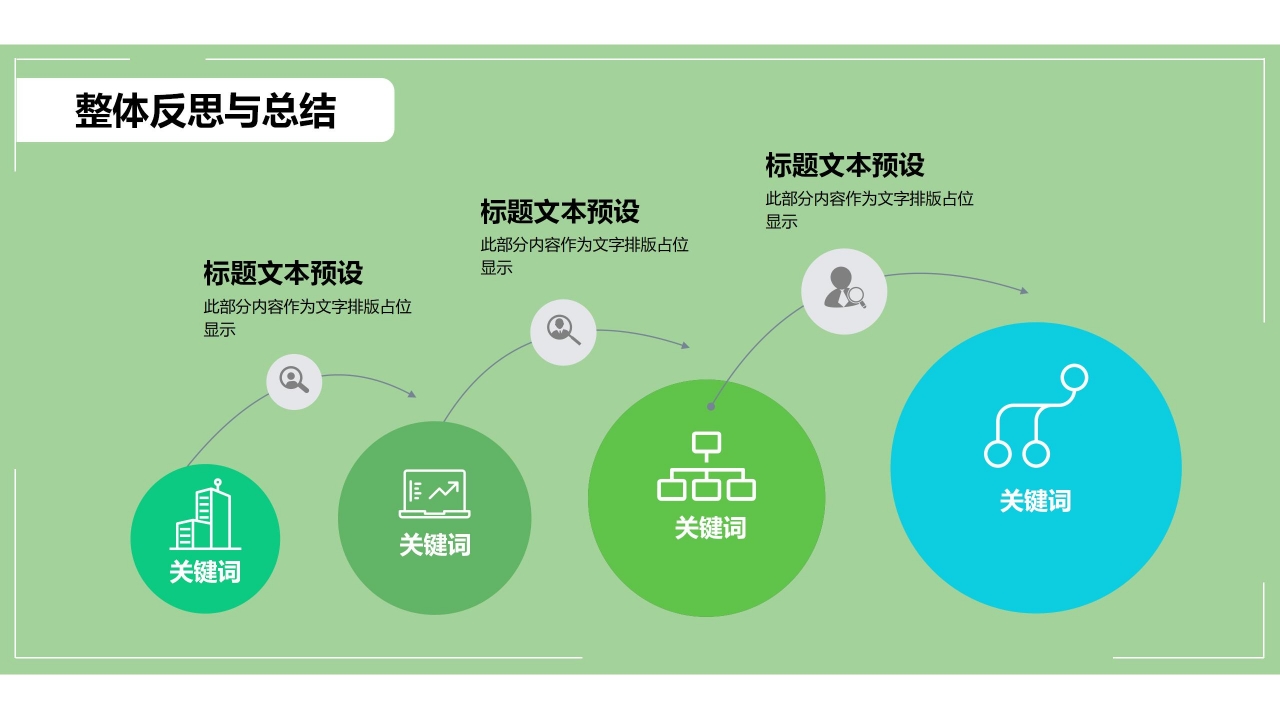 绿色商务风公司人事团队工作总结ppt模板