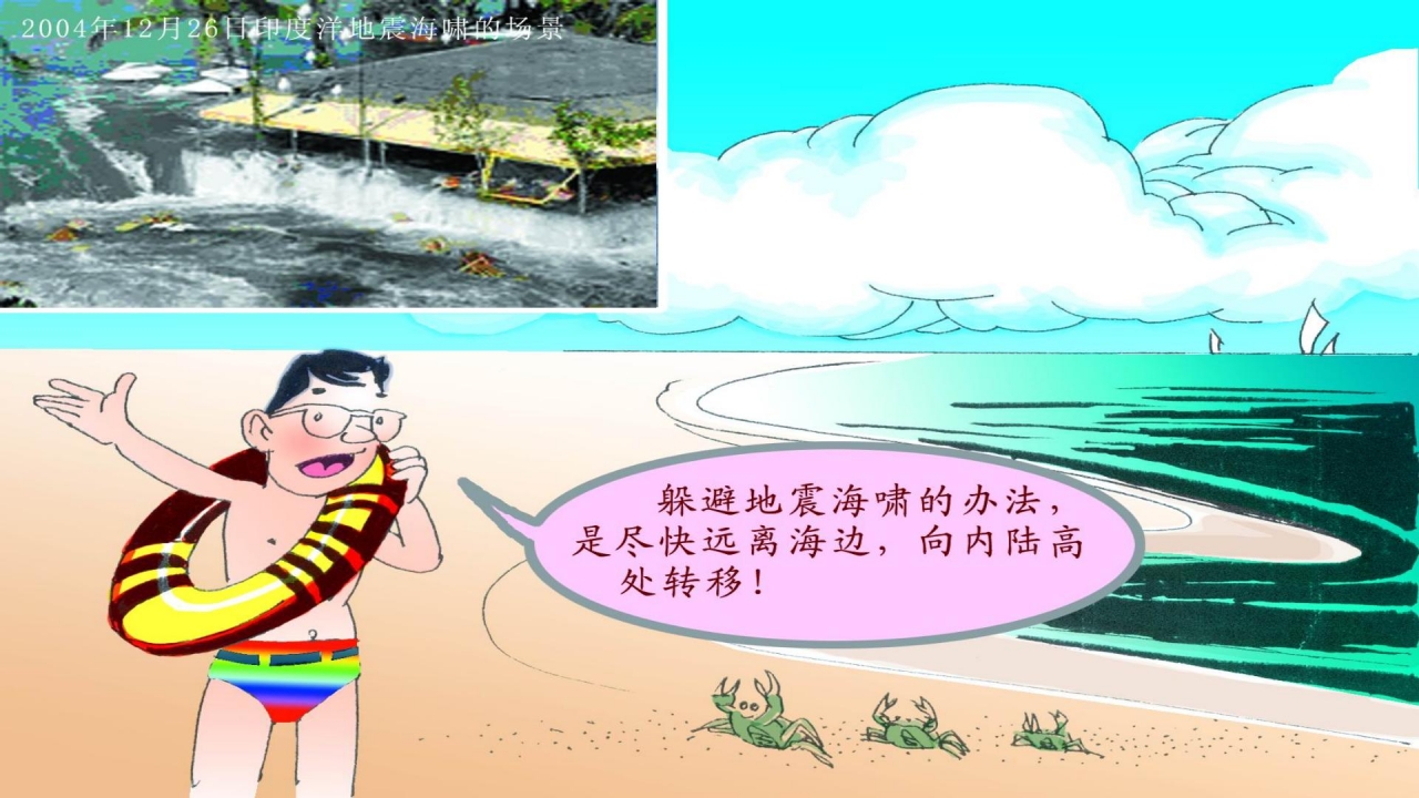 卡通防震救灾应急知识宣传活动ppt模板