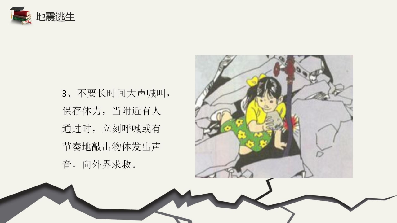 卡通儿童地震安全知识教育ppt模板