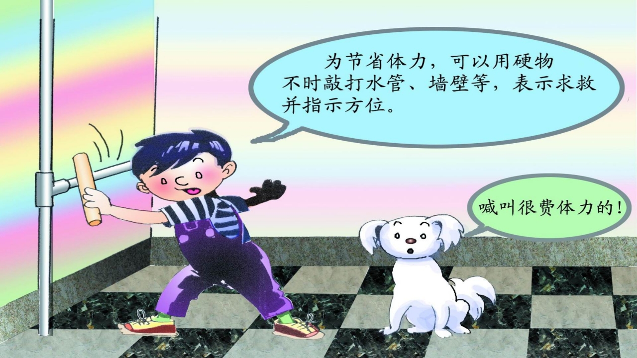 卡通防震救灾应急知识宣传活动ppt模板
