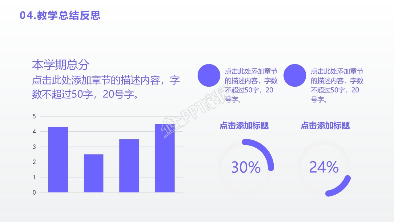 蓝色简约毕业季教学工作总结通用工作计划ppt模板