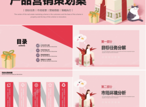 粉色温馨产品营销策划案通用ppt模板下载推荐