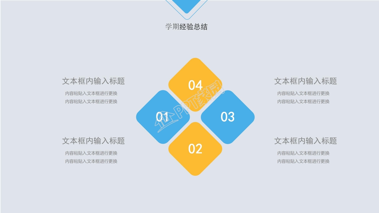 小清新几何风市场部工作汇报ppt模板