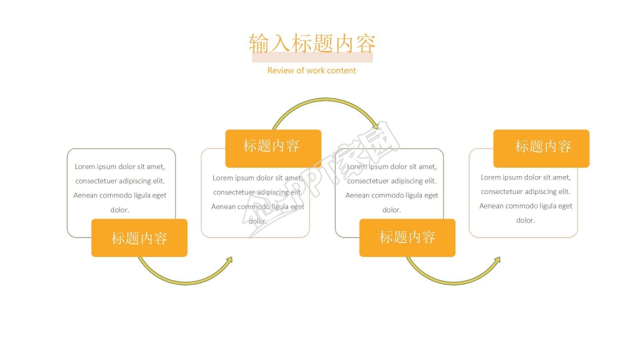 黄色简洁年终工作总结计划ppt模板