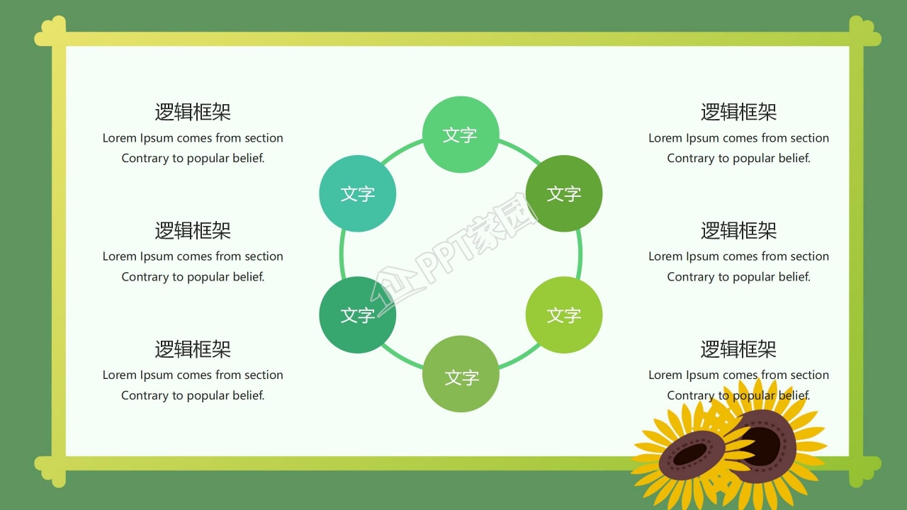 绿色小清新教学工作汇报通用ppt模板