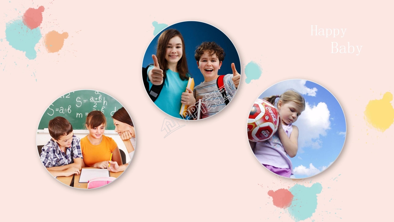 幼儿卡通成长相册ppt模板